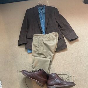 Men's Hickey Freeman cashmere plaid sporty casual unlined Men's blazer.